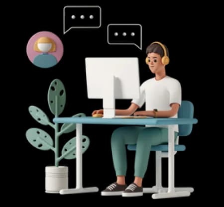 Illustration of a person having a comfortable therapy session online